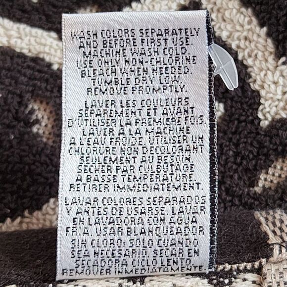 Peri Home Moroccan Tiles 6pc Cotton Towels Black Beige Set 2 Bath 2 Hand 2 Tip - Picture 13 of 16